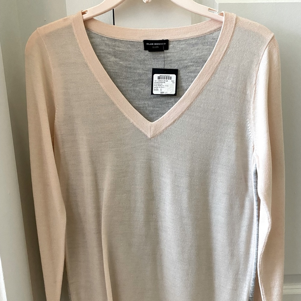 Club Monaco Agnes Sweater in Pink Pearl/Natural